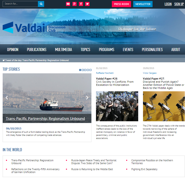 We've just finished the project for Valdaiclub.com