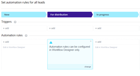 set automatic rules for all leads